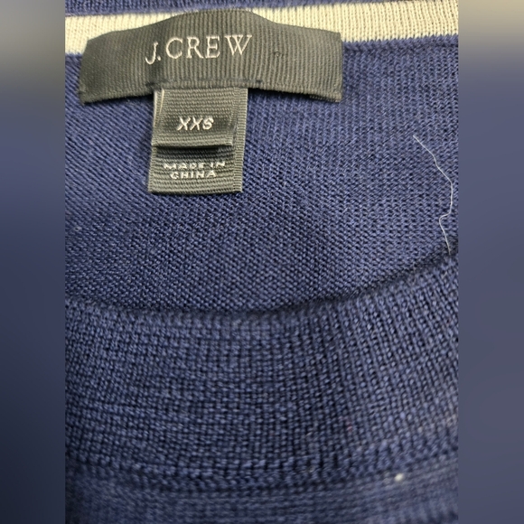 J. Crew 100% Merino Wool Nautical Navy Sweater with Anchor And Star Design. XXS - Picture 6 of 10